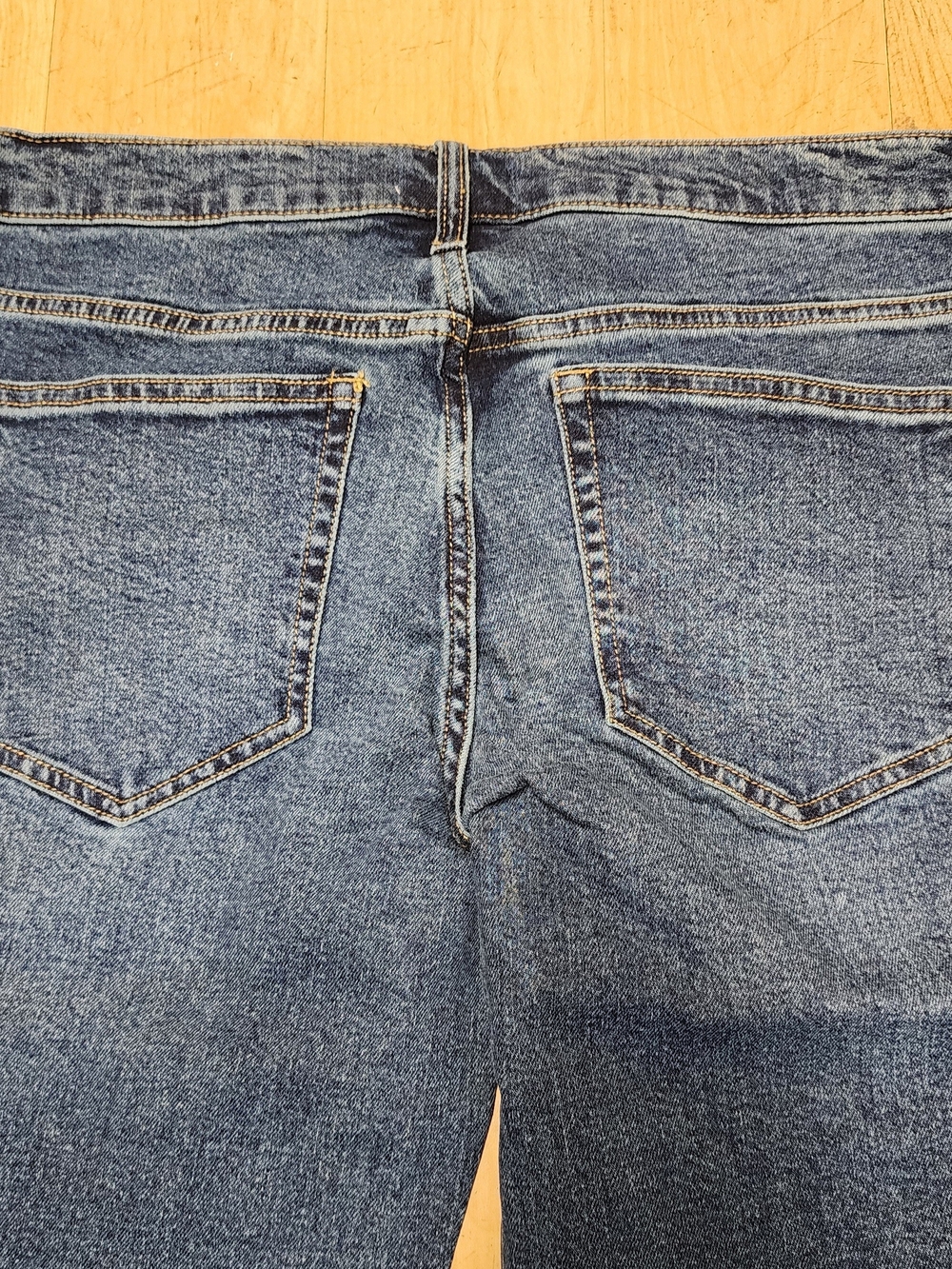 Oliver Logan Low Rise Chester Button Fly Jeans in Dark Aged Vintage Blue - Picture 10 of 10